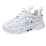 Fashion White Chunky Sneakers Women Shoes Korean Yellow Sneakers Breathable Height Increased Non-slip Casuals Shoes