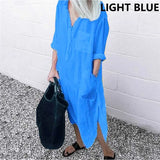 Shirt Dress Spring Summer Lapel Button Long Sleeve Side Split Dresses Elegant Solid Work Office Vestidos Female Tunic