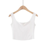 Zingj New Summer Small V-Collar Breathable Comfortable Sports Vest Women's Solid Color Slim Short Sleeveless