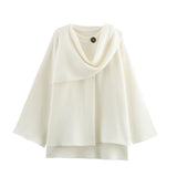 Autumn Women's Asymmetric Scarf Short Knitted Coat W063