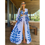 New Bohemia Style Printed Swimwear Cover-ups Boho Loose Beach Dress Cover Up Swimsuit Women New Bikini Summer