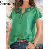 Women Urban Leisure V Neck Print Short Sleeve T-Shirt Ladies Ethnic Style Casual Loose Boho Retro Harajuku Oversized
