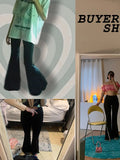 Shade Grunge 90s Urban Style Boot Cut Pants High Waist Black Vintage Skinny Pants Fashion Indie Casual For Women