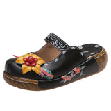 National Wind-Thick Flowers Handmade Slippers Women Retro Bag Head Beach Cold