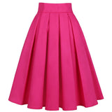 Style School Skirts Women Summer High Waist Korean Pleated Plaid Printed Girls Retro Vintage Ladies 40s 50s Midi