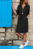 Classy Casual Three-quarter Sleeve Tied
