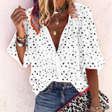Autumn Wave Casual Style Print Long Sleeve Lapel Single Breasted