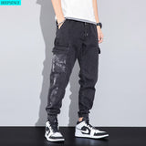 New Men Trousers Jeans All-Match Straight Slim Trousers Spring and Autumn Thin Stretch Casual Trousers for