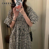 Vintage Ruffle Sleeve Long Maxi Dress Women Loose Black Blue Korean Dress Summer 2021 Fashion