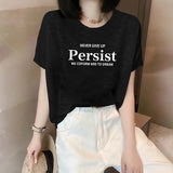 Shoulder Short-Sleeved T-Shirt Lady Loose Summer New Bamboo Festival Cotton Age-Red-Down Shirt Fashion Casual