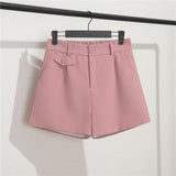 Zingj Shorts Women's Summer Dress 2024 New Korean Version High Waist A-Line Wide-Leg Pants Loose Show Thin Pink Casual