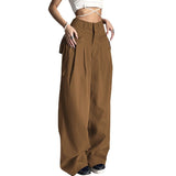 Retro Street Low Waist Wide Leg PantsOutfit