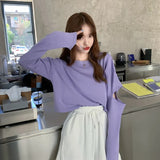 Long Sleeve Hole Women T-shirts slim Black Crop Top young girls T Shirt Fashion korean basic short T-Shirt women