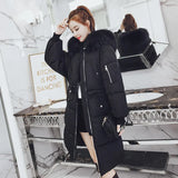 New Korean Version Of Long Cotton-Padded Clothes Women Loose And Thick Down Cotton-Padded Jacket Big Wool Collar Jacket Cotton-Padded Jacket Women-Outfit