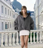 Removable Puffer Hoddie Patchwork Zipper Jacket- Outfit