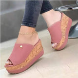 Summer Fish Mouth Thick Bottom Slope And Retro Cool Slippers