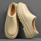 Slippers Winter Warm Plush Indoor Outdoor Couple Slippers WaterProof Soft Comfort Winter Shoes Men Footwear Large Size