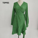 2021 New Women Dresses Polka Dot Mini Dress V Neck Sexy Party Boho Style Beach Dress Fashion