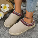 Autumn And Winter New Lace National Fashion Snow Boots Large Size Ladies' Shoes Thickened Cotton-Padded
