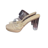 High-Heeled Women 2025 New Summer Waterproof Table Sandals With Coarse Heel Wearing Small-Size Cool