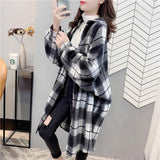 Zingj Shirt Female Long Coat Tide Ins2024 Autumn New Loose Grinding Hair Retro Hong Kong Flavor Long Sleeve Coat-Outfit