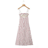 White Hearts Printed Underwired Strap Midi Dress- Outfit