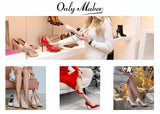 Onlymaker Women's Peep Toe 12cm High Heels Leopard print Pumps Sandals Woman Dress Party Office Slipper Shoes Big Size