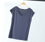 2020 Summer T-Shirt Women Casual Tees Short Sleeve Solid Color Model Tops Korean Clothes camiseta