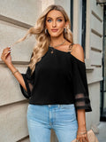 And Summer 2025 New Women's Fashion Casual Solid Color Metal Button One-Shoulder Top
