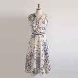 Sister Fan V-Neck Broken Flower Dress 2025 Women's Fashion Trendy City Sweet Print