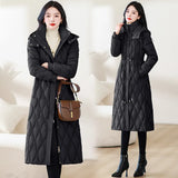 Fashion Cotton-Padded Clothes Female Long Money Over The Knee Can Remove Cap Down Cotton-Padded Jacket Show Thin Two Wear Can Take Off Discharge Cotton-Padded Clothes Add Thick Coat-Outfit
