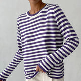 Knitted Striped Versatile Classic Retro Pullover