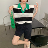 Patchwork Knitted Striped Tank Top Sleeveless Summer Top Korean Fashion 2022 New Harajuku Streetwear Tanktop