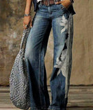 Zingj Plus Size Casual Pants Thin Jeans Wide Leg Pants-Outfit