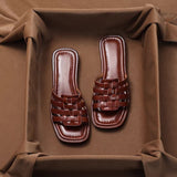 Soft Skin ~ Great Wear ~ Summer Flat-Bottom Slippers Women Wear Fashion Comfortable One-Word Drag Retro Cool