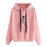 Casual Print Long Sleeve Hooded Women's Multicolor