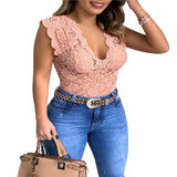 Women Slim Tunic Lace V Neck T-shirt 2022 Sexy Elegant Summer Short Sleeve T Shirt Lace Flower Tops