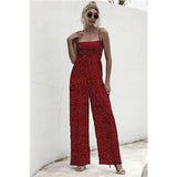 2020 New Fashion Sexy Spaghetti Straps Backless Women's Jumpsuits Summer Casual Soild Polka Dot Ladies Wide Leg