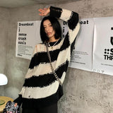 Sexy Sweater Women Long Sleeve Jumpers Knit Striped Sweater Streetwear Y2k Vintage Pullovers Autumn Spring Tops