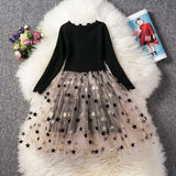 Spring Dress Long Sleeve Sequined Princess Dress For Casual Vestidos Robe Fille 3-8Y Ceremony Dress Girls Winter
