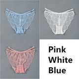 Lace Panties Ice Silk Seamless Panty Women Low Rise Sexy Transparent Floral Briefs Soft Cotton Crotch Underpants