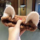 Face Hair Holder Hairbands Soft Warm Coral Fleece Bow Animal Ears Headband For Women Girls Turban Fashion Hair