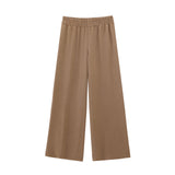 Temperament Casual Suit Women 2025 Spring Shoulder Sleeves Pull The Waist Loose Shirt Tight Waist Wide Leg