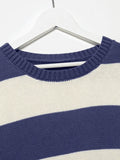 Striped Crew Neck Knit Sweater-Outfit