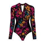 2025 New Swimsuit Women's Sense Sports Long-Sleeved Printed Surf