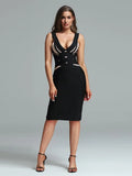 Bandage Dress Elegant Dress Women for Wedding Party Bodycon Sexy Midi Evening Birthday Club Outfit 2022