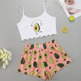 Printed Girls' Short-Sleeved Shorts Sexy Pajamas Girls' Cartoon Leisure PJ Leisure Home