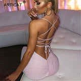 Long Backless Maxi Dress Women Spaghetti Strap High Split Bodycon Bandage Summer Dress Elegant Slim Party Dress