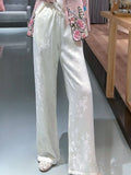 Printing High Waist And Thin Wide Legs 2023 New Senior Spring And Autumn New Style Casual Trousers
