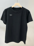 Fashion Chic Top Women T-shirts Summer Embroidery Line Short Sleeve 0-neck Cotton Cozy Tees Streetwear Casual Office